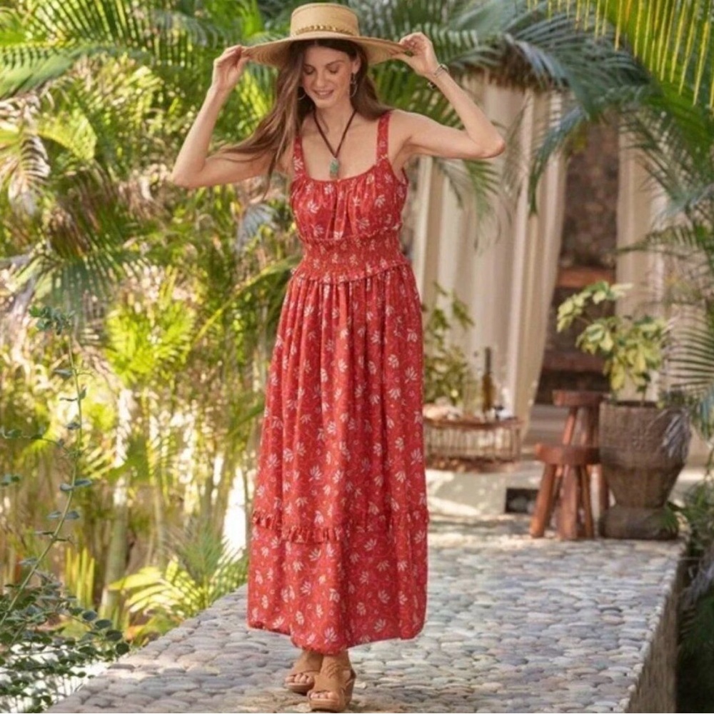 Sundance Red Floral Maxi Dress